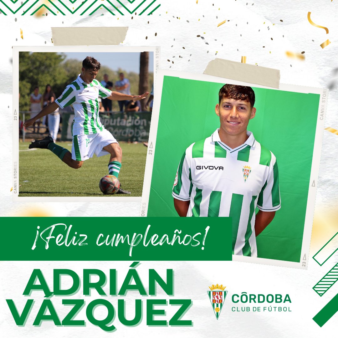 🎉 ¡Hoy tenemos doble cumpleaños en el #CórdobaB! 

👉🏻<a href="/MarcEsteban7/">Marc Esteban</a> sopla 2️⃣3️⃣ velas 🎂 y Adrián Vázquez 2️⃣0️⃣ 🎊

🥳 Muchas felicidades, chicos‼️