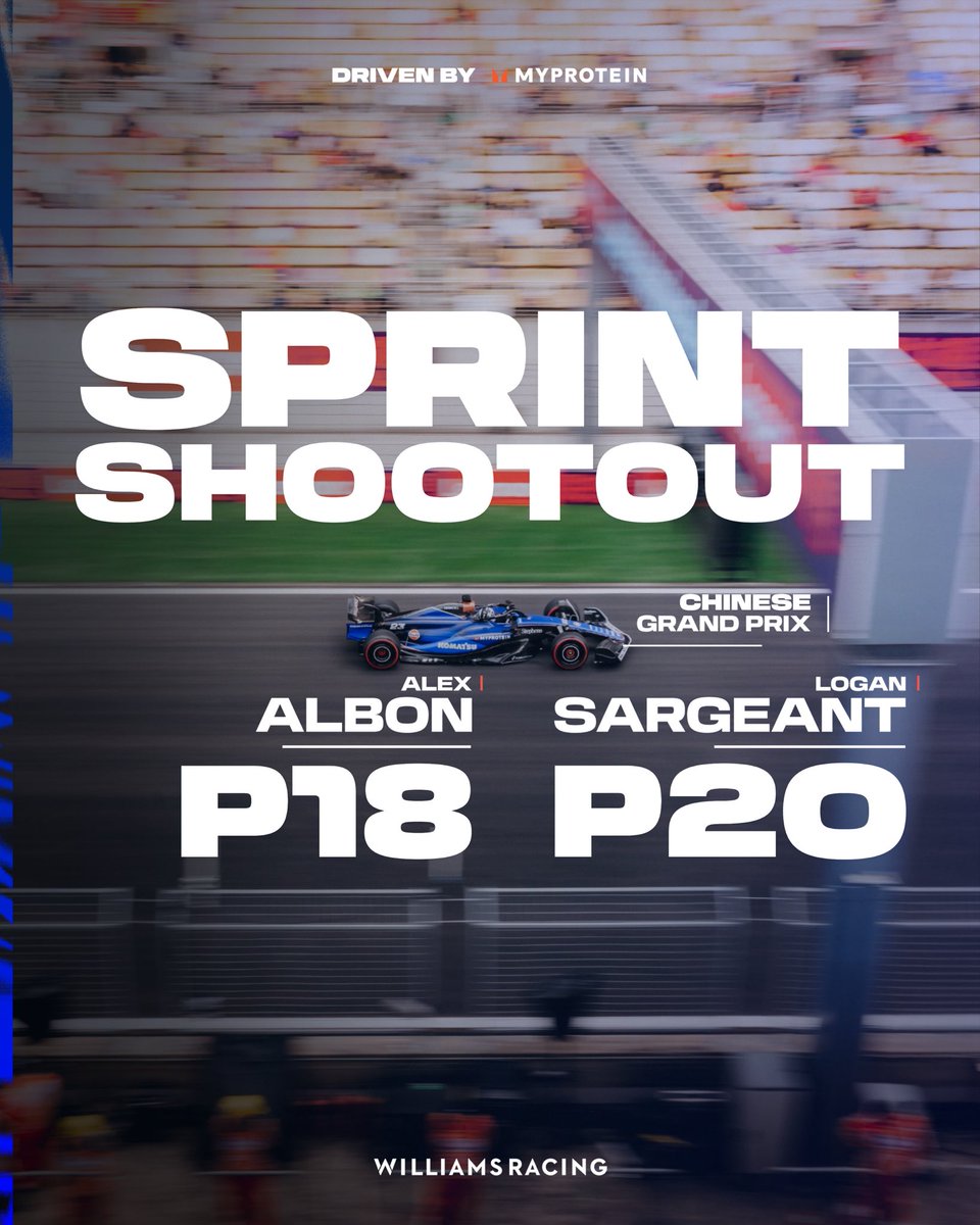 A short sprint shootout for the team. 

Two races this weekend means two opportunities for points. We’ll come back fighting tomorrow 💪

#DrivenByMyProtein @Myprotein