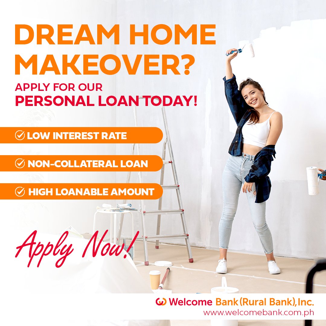Transform your living space with a 𝗣𝗲𝗿𝘀𝗼𝗻𝗮𝗹 𝗟𝗼𝗮𝗻 this summer and loan up to 𝗣𝗵𝗽 𝟭 𝗺𝗶𝗹𝗹𝗶𝗼𝗻 with 𝗹𝗼𝘄 𝗶𝗻𝘁𝗲𝗿𝗲𝘀𝘁 𝗿𝗮𝘁𝗲𝘀! 🏡 Simply click this link to apply: bit.ly/WBPLoanApp.

#WelcomeBank #BusinessLoan #WeMakeItHappen
