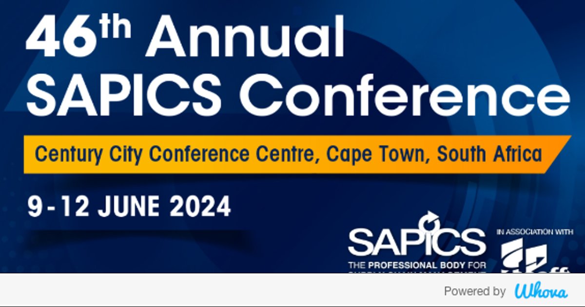 Hi! I'm attending 2024 SAPICS Annual Conference & Exhibition held in association with SAAFF #SAPICS2024 #forwardthinking #SAPICS #community #thinksupplychainthinksapics #SASCS #sapics01.