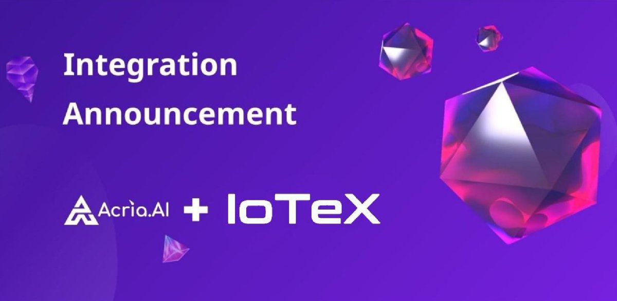 Bullish on AI! <a href="/iotex_io/">IoTeX</a> &amp; <a href="/acrianetwork/">Acria.AI</a> join forces to revolutionize the future of AI! 🦾🧠

<a href="/iotex_io/">IoTeX</a> will be integrated in the Acria ecosystem and $IOTX will be a supported Token for the Acria AIMARKET.

👉Read more: acria.ai/docs/iotex_par…