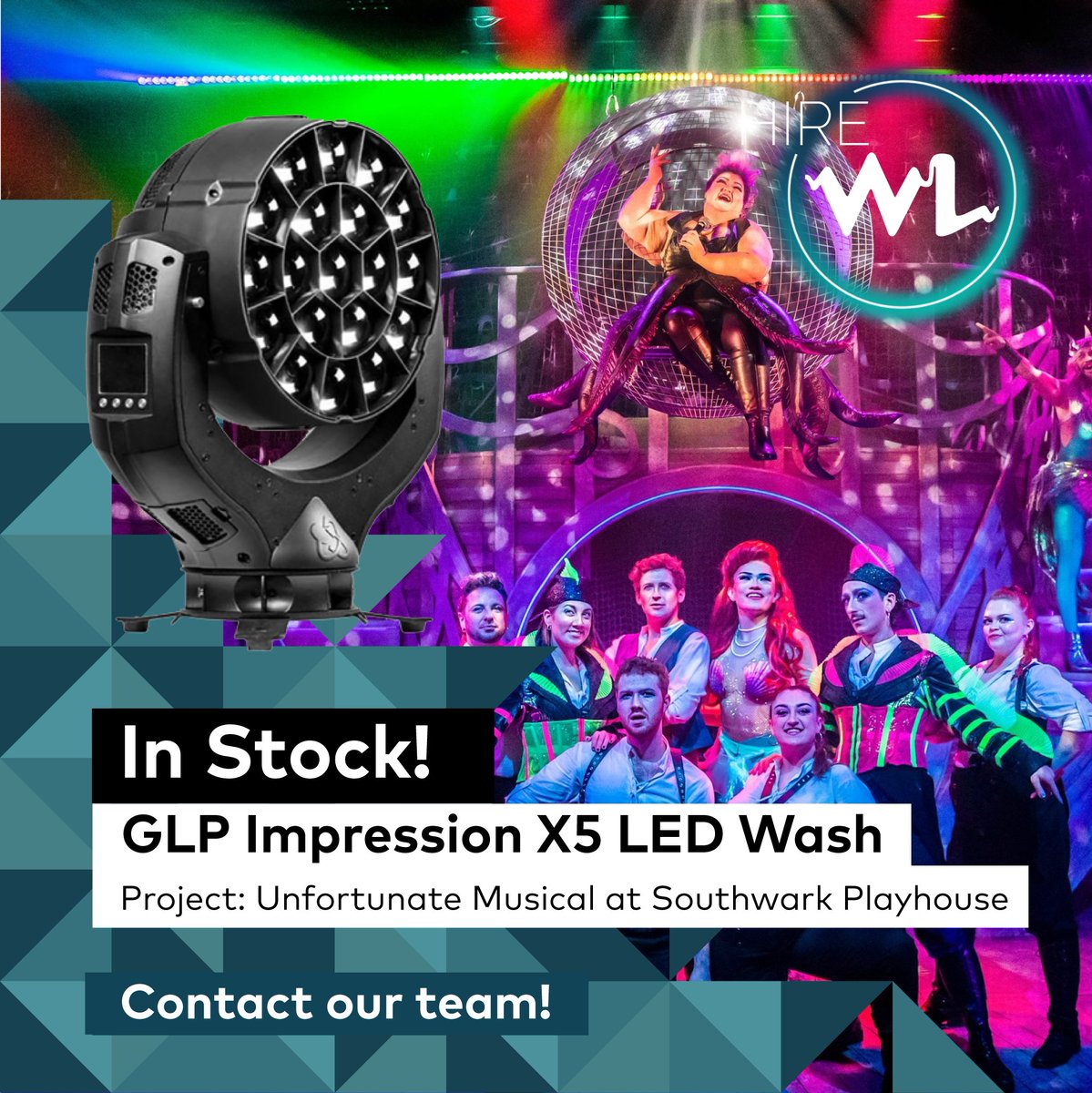 Available for Hire - @GLPimpression X5 LED Wash The GLP Impression X5 features 19 powerful and exclusive 40 Watt LEDs, providing enormous power and allowing the fixture to penetrate even the most difficult lighting environments. To hire, please visit: hubs.la/Q02tbj5S0
