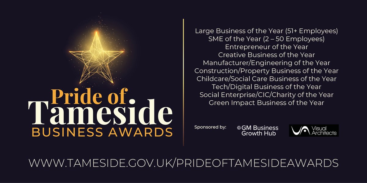 The amazing contributions for nominations for #PrideofTamesideAwards have been considered by the judges and we're ready to announce the shortlisted businesses. But first a massive thank you to everyone who submitted nominations to the award. You are all truly spectacular! 👏