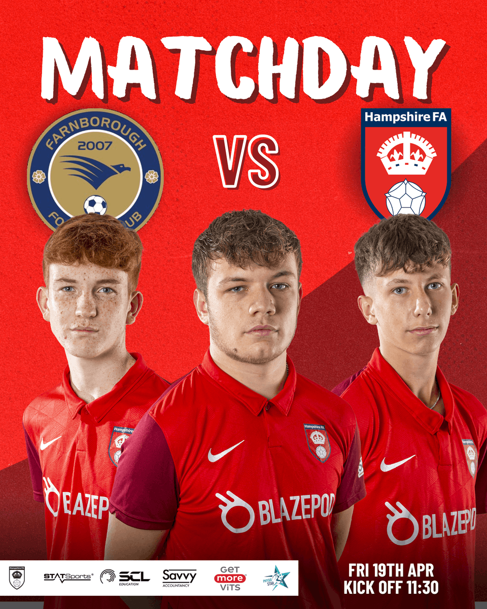 FIXTURE LIST🔴⚽ Hampshire FA Academy Reds head away to face @FarnboroughFA hoping to secure the win and bring home three points🤞 Good luck lads👏🔴 #HampshireFA #HampshireFAAcademy