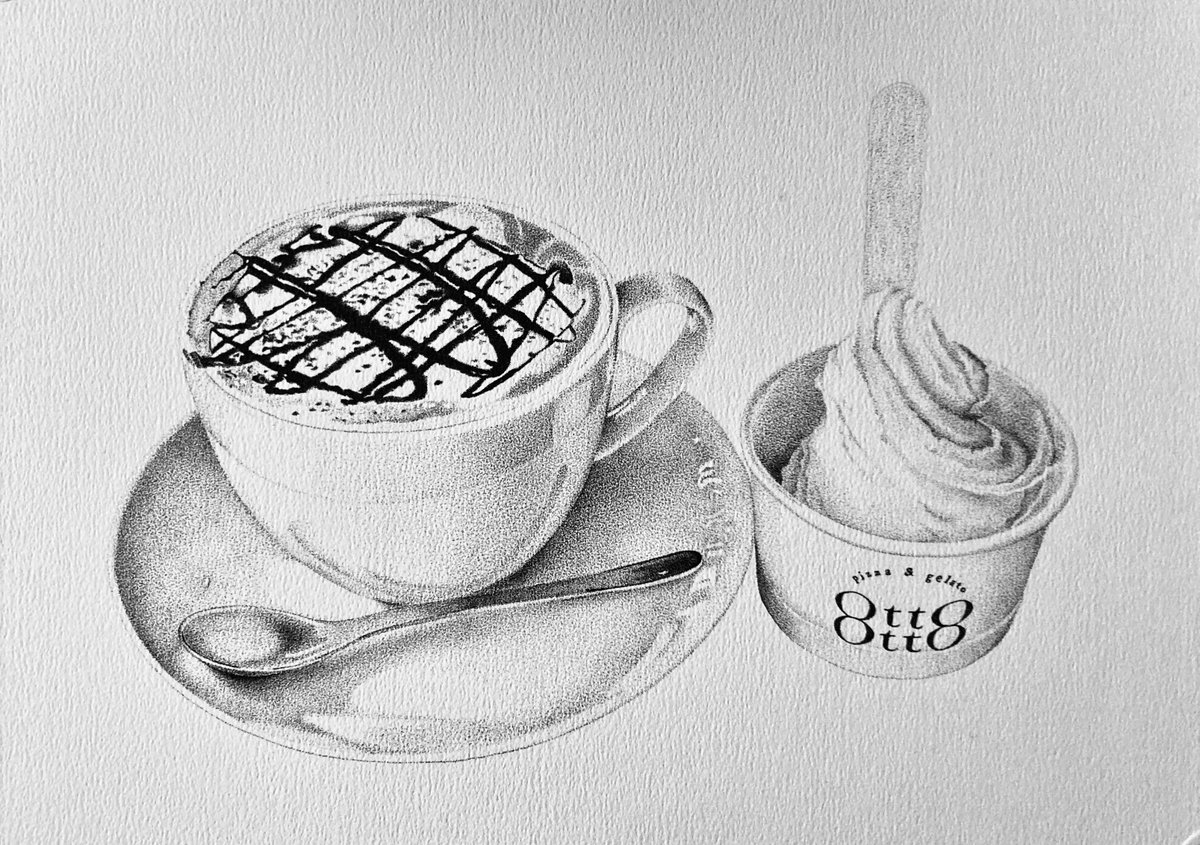 ☕️

#点描画  #illustration  #食べ物イラスト 
#foodillustration