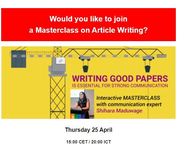 📝 Would you like to join a Masterclass on Article Writing? 📅 April 25, 15:00 Central European Time . 📲 Register here: buff.ly/49GD1kf . #APCOM #SOGICampaign