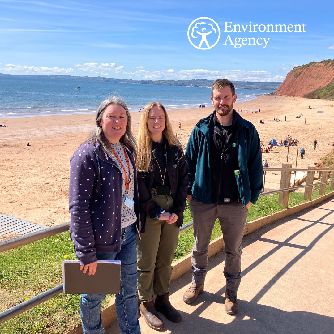 Our team were out in sunny Sandy Bay, #Exmouth yesterday. We met with local holiday park owners & @SouthWestWater to discuss improvements being made to bathing water quality in the area. #TeamEA