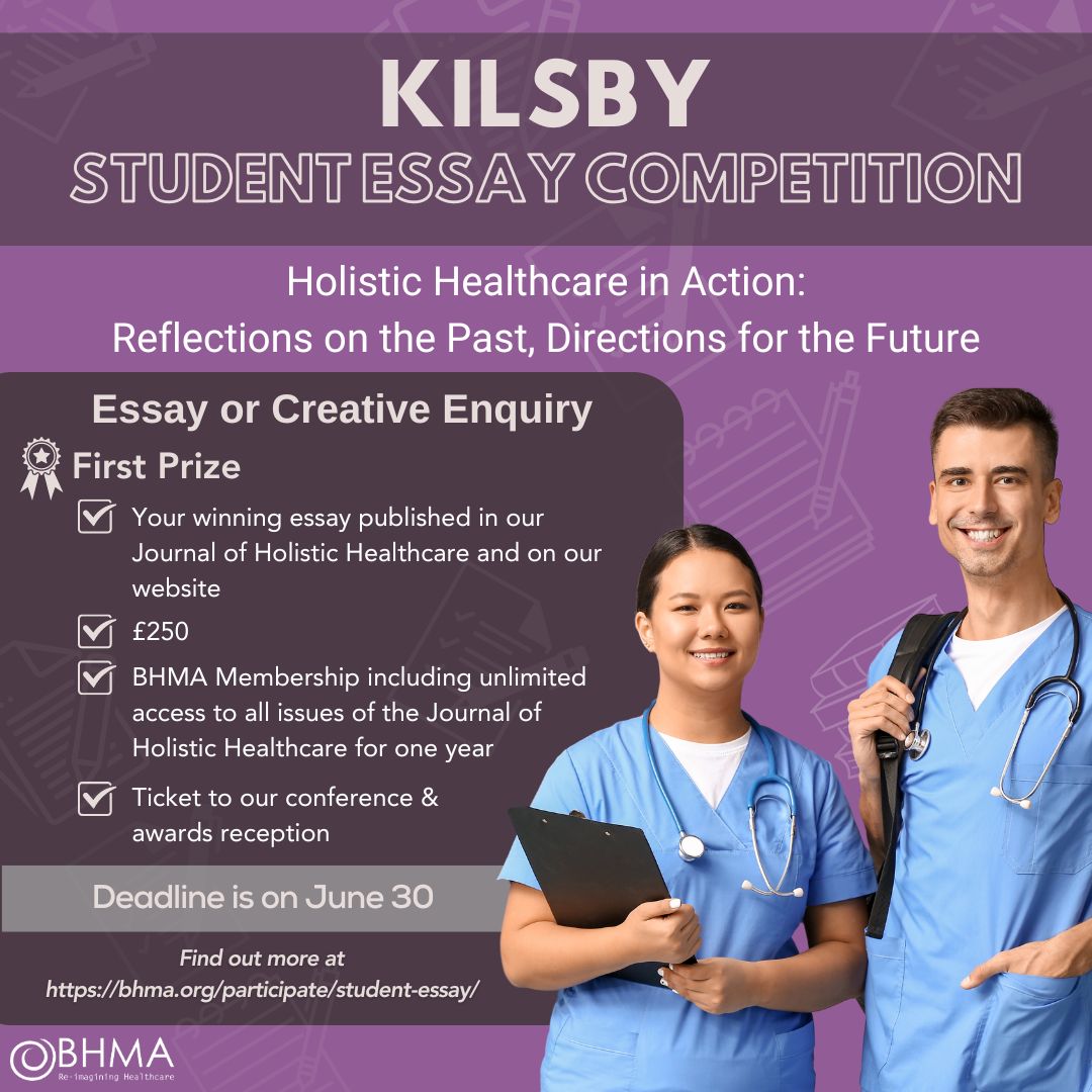 Kilsby Student Essay Competition is open! This is open to all healthcare and medical students. For more information visit our essay page 🔗bhma.org/participate/st… #essaycompetition #healthcarestudents #nursingstudents #medstudents #studentcompetition #essay #creativewriting