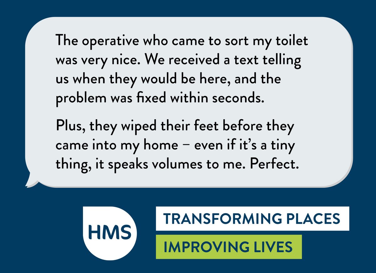 We attend to over 200,000 repairs a year. Thank you to all our customers who send in feedback to let us know when #TeamHMS are going above and beyond 💪