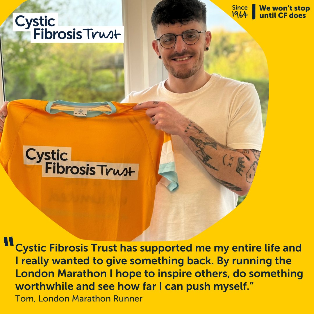 Ahead of the London Marathon this weekend, we chatted to #TeamCF runner Tom to hear all about his reasons for running, inspiring others, and what a life unlimited means to him. 🏃 Go Tom! ➡️ cysticfibrosis.org.uk/news/i-want-to… #LondonMarathon2024 #CysticFibrosis #CFNews #MentalHealth