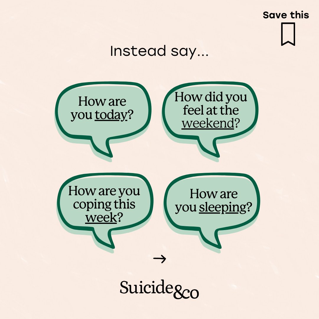 Questions like 'how are you?' don't seem appropriate and can feel minimising when someone is grieving and you know that they are struggling. Take a look at this post for some tips and examples of questions you could use when checking in with someone bereaved.