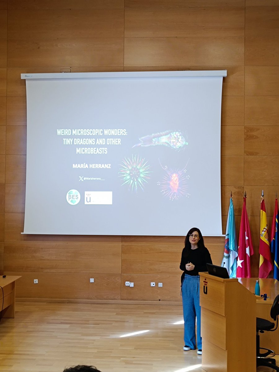 SymposiumBES's tweet photo. Comenzamos la ultima jornada de #BES2024 con la sesión plenaria de la Dra. María Herranz que nos sorprenderá con "Weird microscopic wonders: tiny dragons and other microbeasts" https://t.co/i49q88VmAN