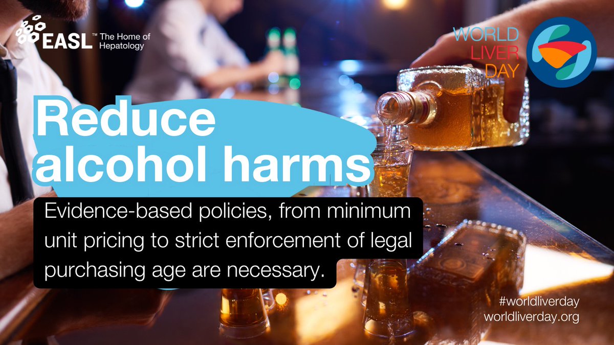 🍺❌EASL's recommendations for reducing alcohol harms align with the spirit of #WorldLiverDay. We must prioritise public health over profit and protect our communities from harmful alcohol consumption. 💰🔞We advocate for evidence-based policies, from minimum unit pricing to…