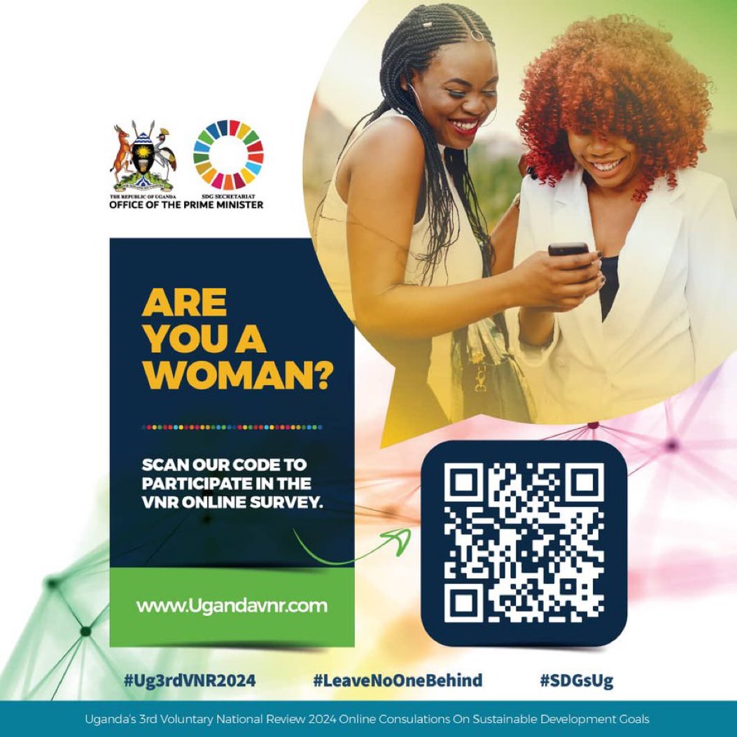 Women and girls play a vital role in developing lasting solutions for poverty, inequality, and rebuilding communities affected by conflicts, disasters, and displacement. Use the provided code to join the #Ug3rdVNR2024 Survey on surl.li/shmzq #LeavingNoOneBehind