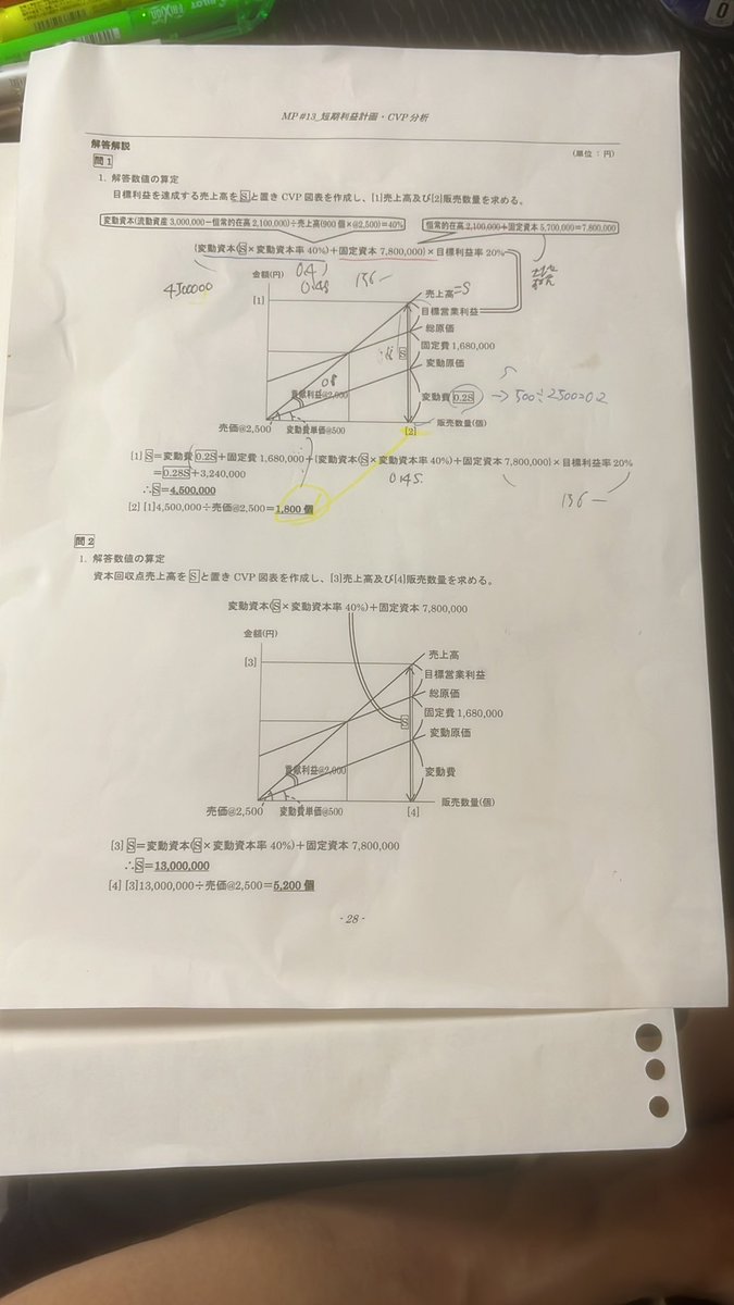 ONERADIO5's tweet image. これの問1の計算の仕方がわからないしっって方いたら教えてほしいです。
#cvpc
＃簿記一級
＃方程式
＃教えてほしい