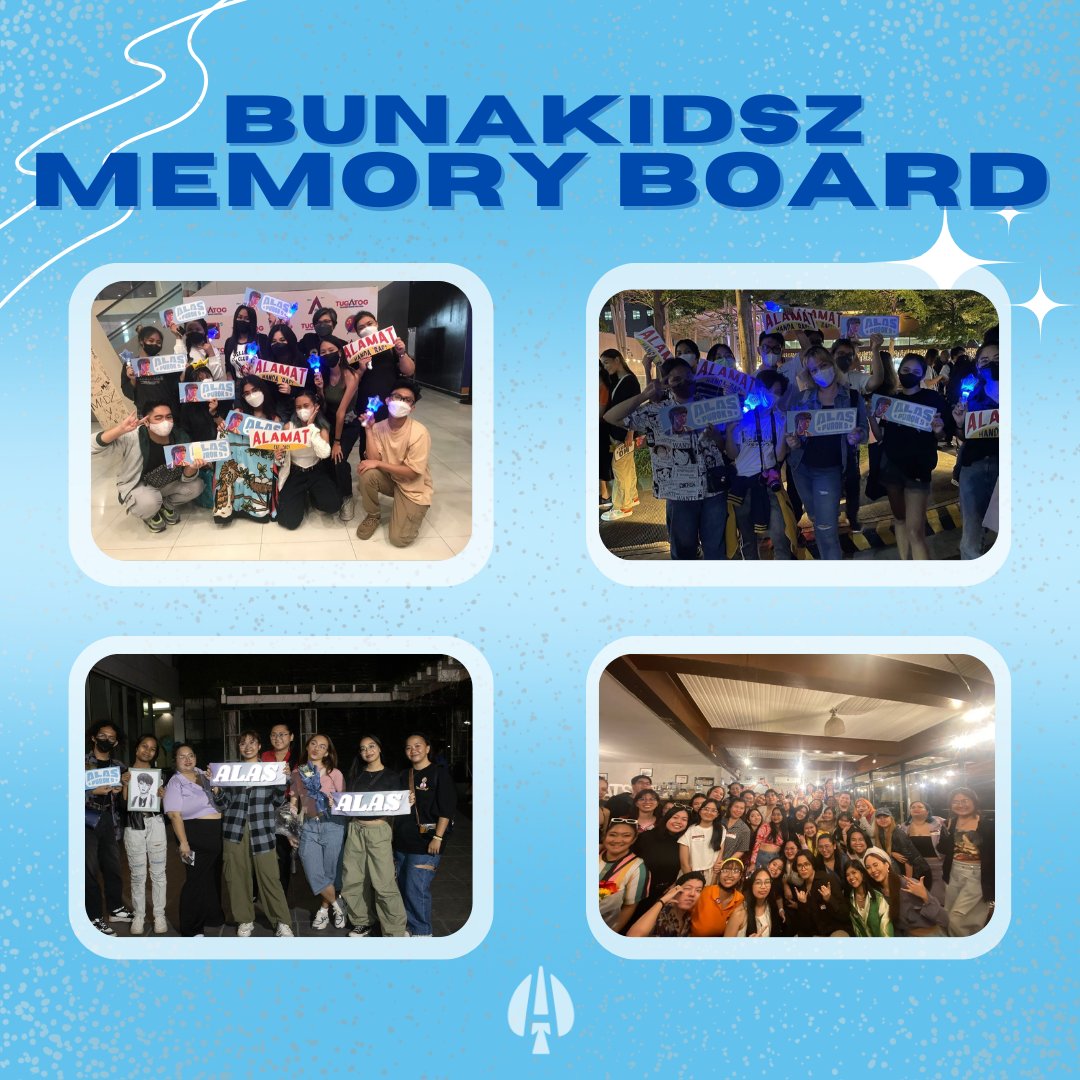 Wow, ang dami na nating pinagdaanan sa tatlong taon!!

Let’s reminisce– our favorite activity 😆

What’s your favorite memory/interactions with BUNAKIDSZ or ALAS? Tweet them with our tags for a prize? 😲 

Bunakidsz Turns Three
#TatlongTaonKayAlas
#ALAMAT_ALAS #AlasNuebe