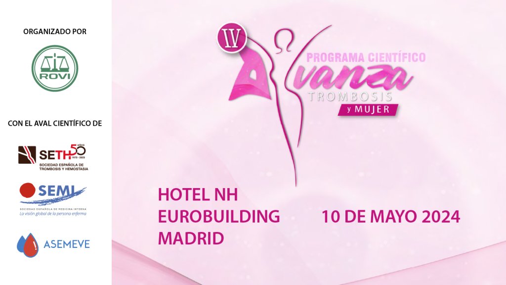 La jornada «IV Avanza #Trombosis y Mujer» ofrece una actualización en el tratamiento y manejo de la Enfermedad Tromboembólica Venosa #ETEV, con un enfoque específico en la #mujer. Actividad avalada por @SETH__Oficial 🗓️ 10 de mayo de 2024 👉 seth.es/formacion/iv-a…