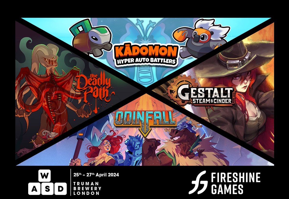 Back off Taylor, these @FireshineGames titles are the real stars & they're coming to WASD! @OdinfallGame viking twin-stick shooter roguelite🗡️ @GestaltGame 16-bit inspired platformer🔧 @DeadlyPathGame dark fantasy management🔮 @KadomonGame monster taming auto battler🧌