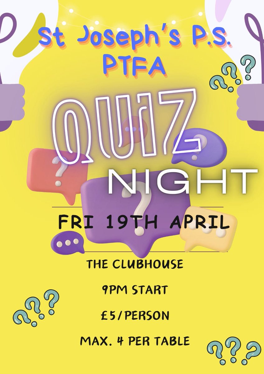 Quiz Night Tonight For St Josephs P.S. PTFA Get all the latest news on the St Patricks Donagh GAA app member.clubspot.app/club/st-patric…