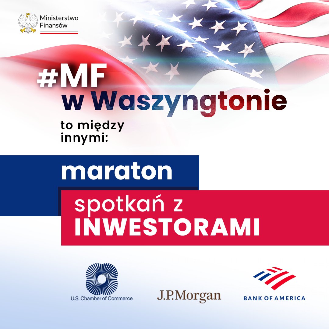 Dbamy o polskie interesy. #MFwWaszyngtonie Minister @Domanski_Andrz i wiceminister @Pawel_Karbo rozmawiają z przedstawicielami @BankofAmerica, @jpmorgan oraz podmiotów zrzeszonych w @USChamber.