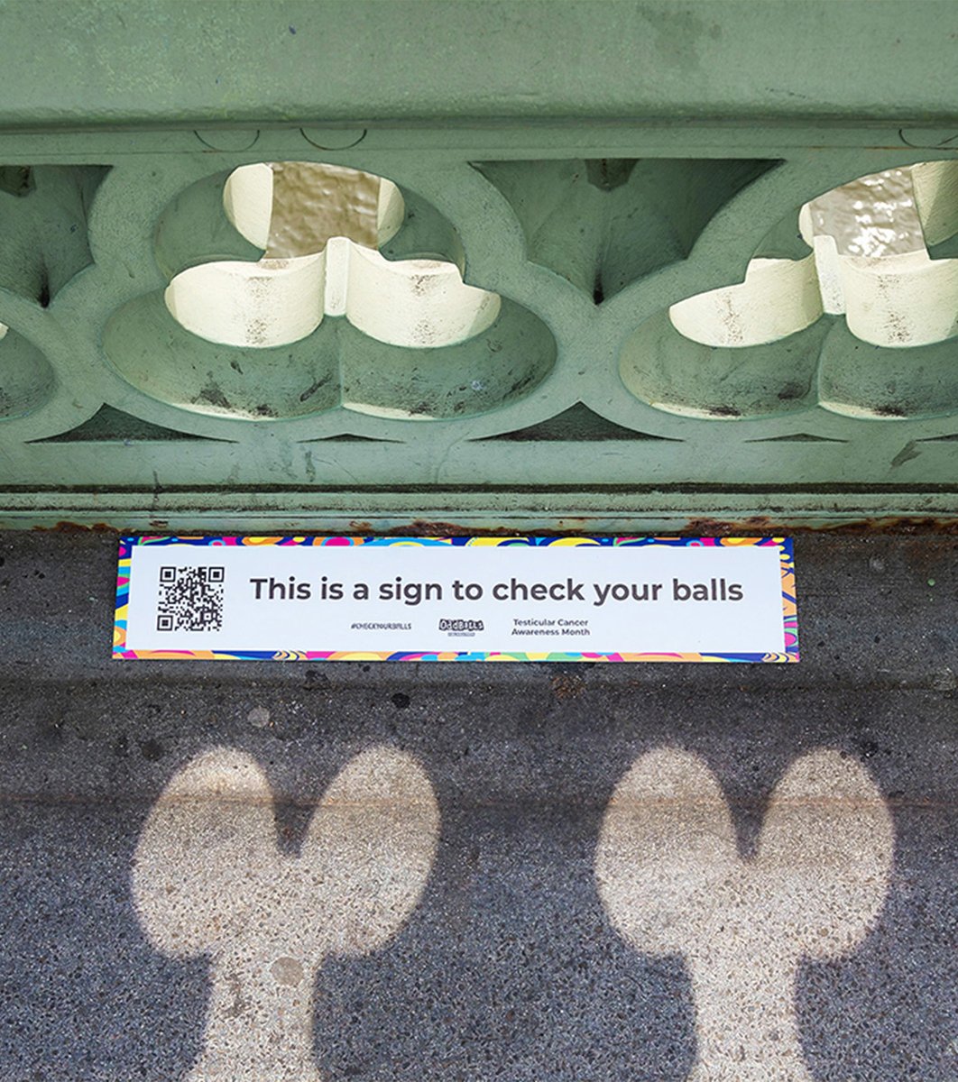 À Londres, la Fondation Oddballs a détourné le pont de Westminster et ses ombres suggestives pour sensibiliser au cancer des testicules Plus d’infos : creapills.link/aoz