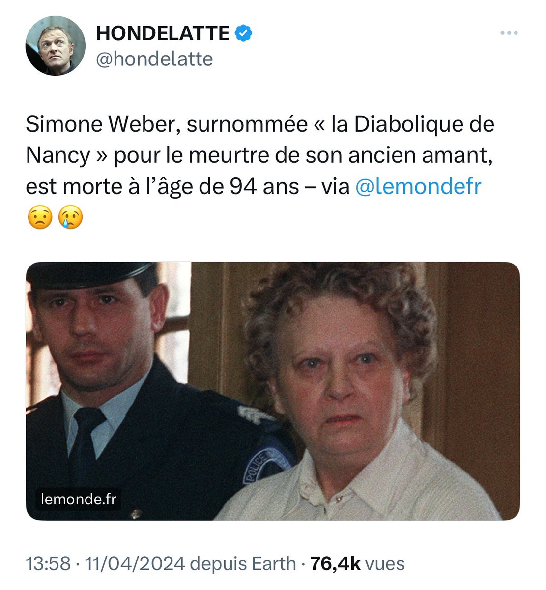 👉🏼 Simone Weber, la tueuse à la meuleuse europe1.fr/emissions/hond…