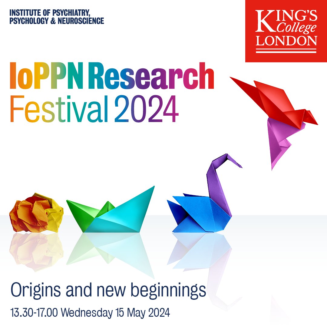 Join us on Wednesday 15 May 2024 for the IoPPN Research Festival. We'll be showcasing the innovative and exciting research taking place at IoPPN, and this year's theme will be ‘Origins and new beginnings’ #IoPPNfestival Register here: bit.ly/3U24IhR
