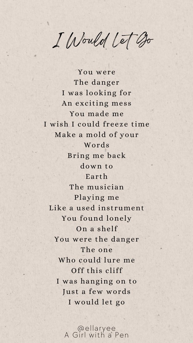 I Would Let Go 🤎
#poetry #PoetryMonth #TSTTPD #books #poetryislife #poetrytwitter
