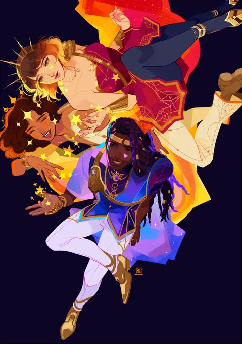 I meant to post this WEEKS ago when it first went up on the  website, but!! thank you so much to the lovely folks on the eclipsed sounds team for reaching out to me to draw their three beautiful characters  