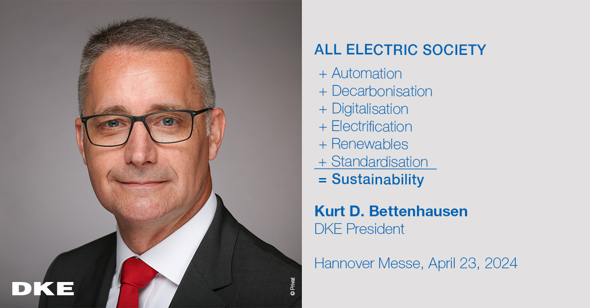 How this calculation adds up? Find out more and discuss with DKE President Kurt D. Bettenhausen at #HannoverMesse. '#Standardization for the #AllElectricSociety - a #blessing or a #curse?' Tuesday April 23, 2024, 11:15 am, hall 11, stand C53: hannovermesse.de/event/standard…