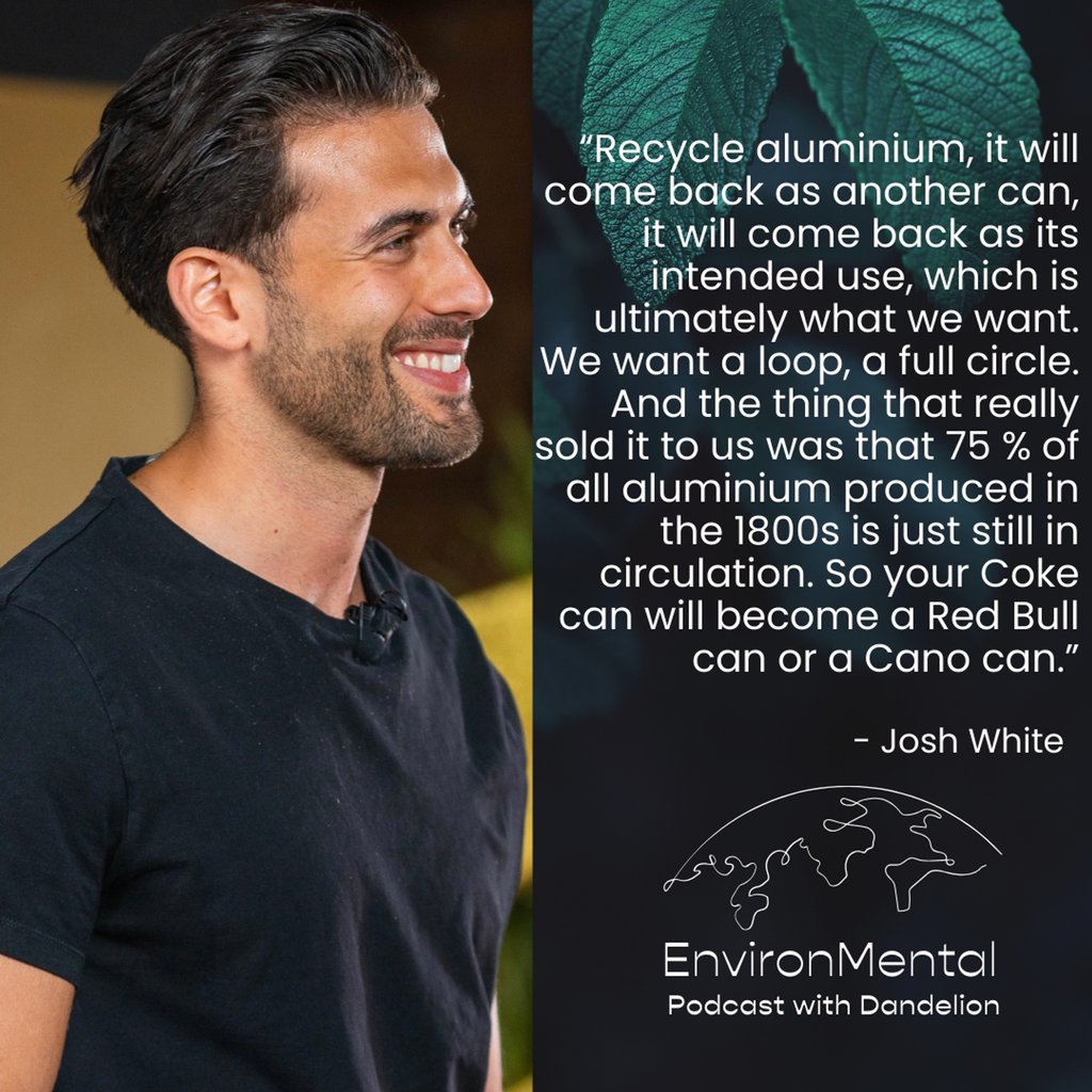 NEW ENVIRONMENTAL #PODCAST Josh White, Co-Founder of @canowater! 💧🌱 💚 Cano Water is revolutionizing the way we #hydrate, paving the path for a more sustainable future. 🔗 Listen: dandelionbranding.com/ep-plastic-pol…