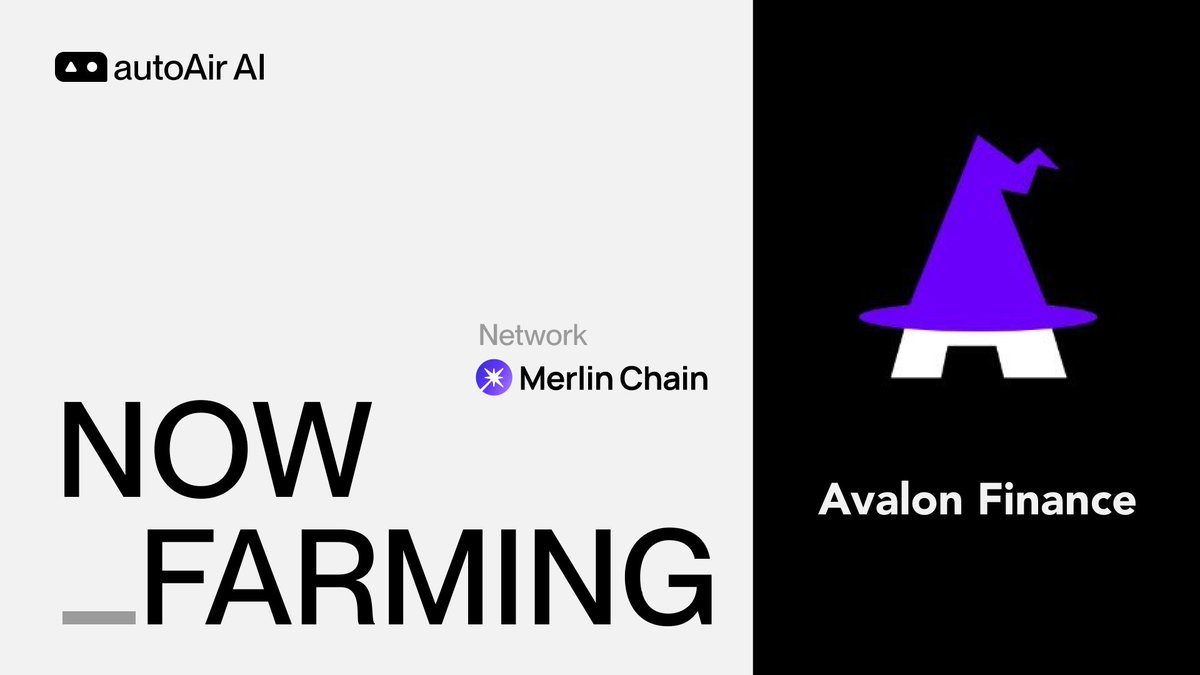 AutoAirAi_xyz's tweet photo. Announcing New Farming Strategy

Retroactive farming strategies for @avalonfinance_ on #MerlinLayer2 are now accessible via AutoAir Bot.

Check out: https://t.co/hqv7Lm8jcq