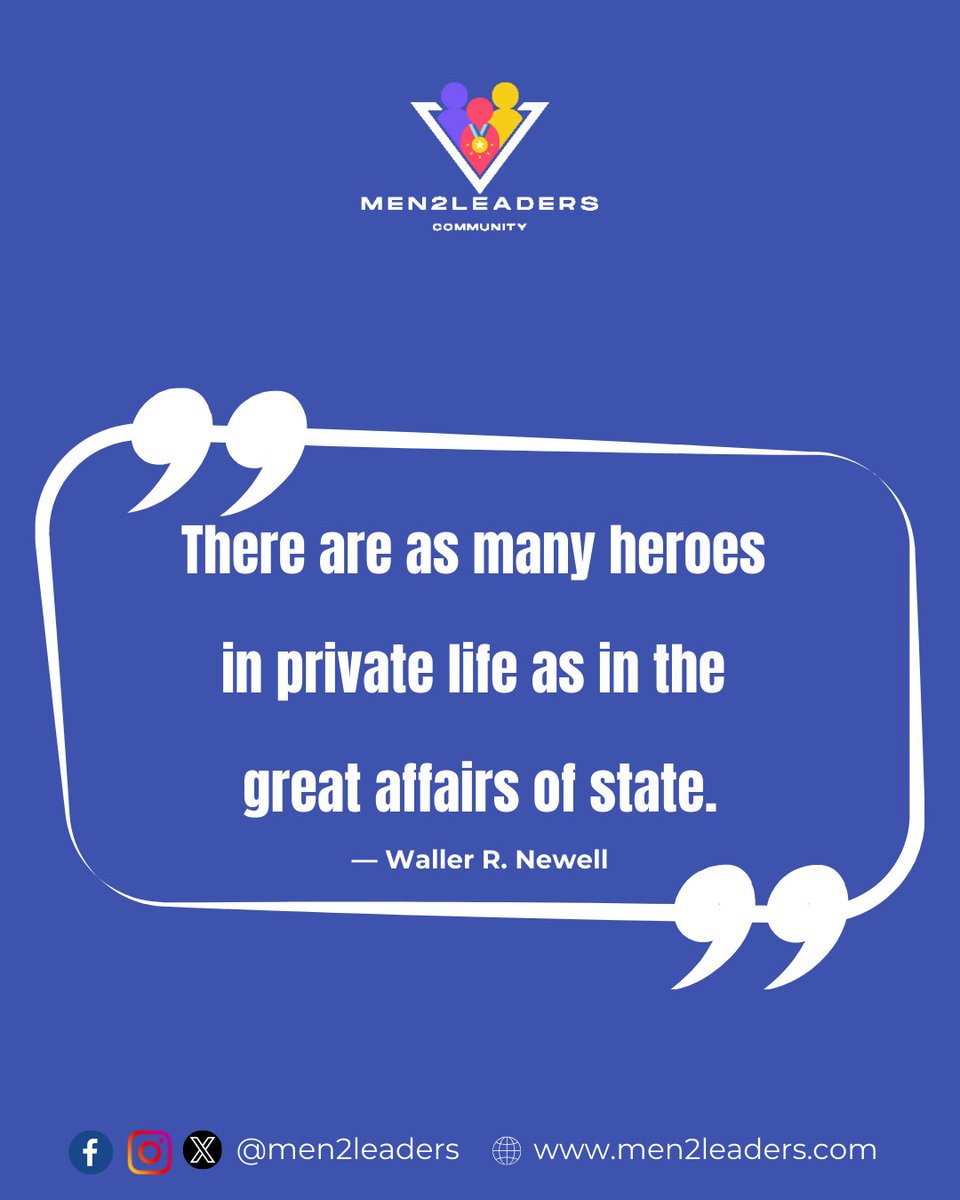 Heroes aren't just found in history books or on the big screen. They walk among us in everyday life, quietly making a difference.  
Don't underestimate the impact of your actions in the smaller moments of life. 
#QuietHeroes 
#Men2leaders