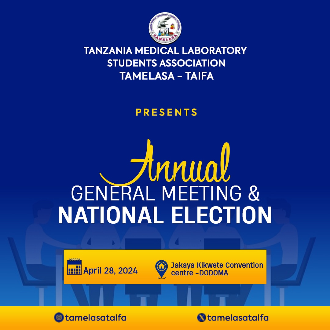 tamelasataifa's tweet photo. TAMELASA ANNUAL GENERAL MEETING (AGM) is scheduled on 28. April. 2024 at Jakaya Kikwete Convention centre. https://t.co/SHYeGhbLNE