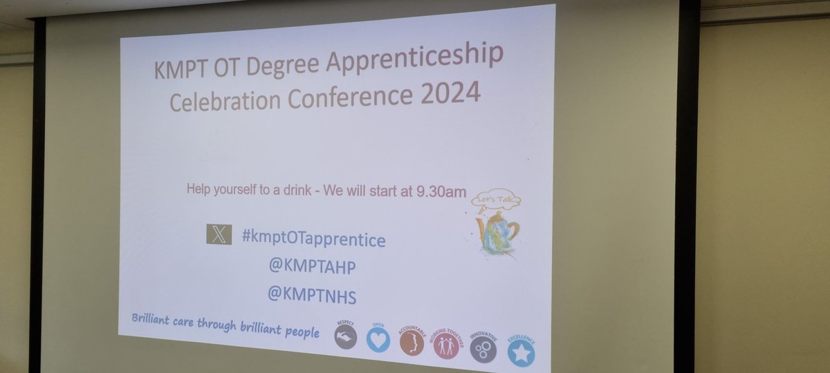 Looking forward to our @kmptOTapprentice conference today. Room is filling with our apprentices, work based mentors, and managers. An exciting day planned! @kmptnhs @Nina_PhoenixOT