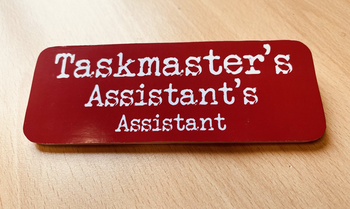 Ali can't wait to be Taskmaster's Assistant's Assistant to the Taskmasters (@SidleshamSchool) & their Assistant (@AlexHorne) at the #SchoolTasking Champion of Champions 🏆 Huge thanks to @jo_sintonhewitt (Taskmaster's Assistant's Assistant's Assistant) for making these 🤩