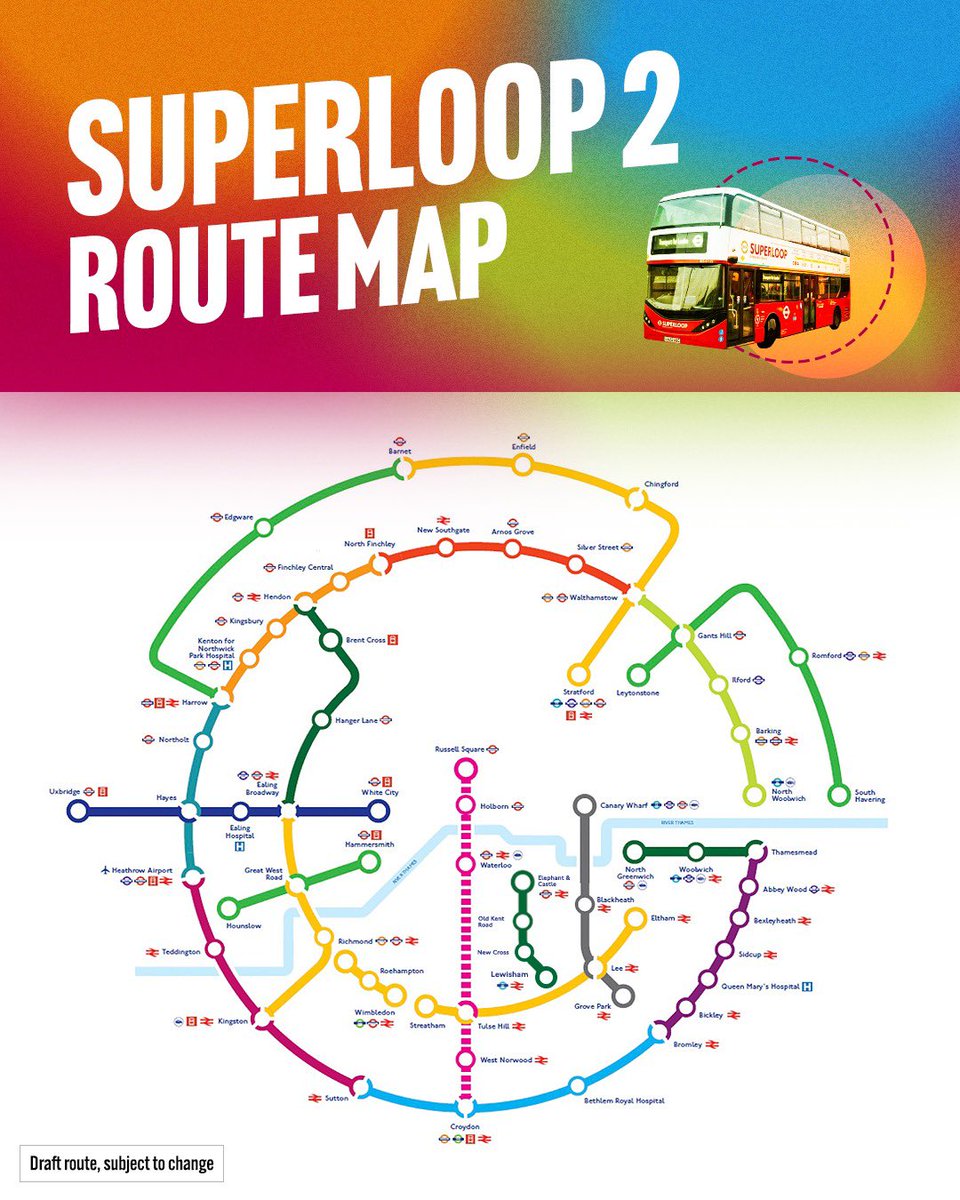 Great news of a Superloop 2 for outer London making direct bus connections between our town centres! Delighted with the Enfield section linking to Barnet & Chingford. Have been asking TfL for the Chingford route (with Enfield Transport User Group) -good @SadiqKhan will deliver!