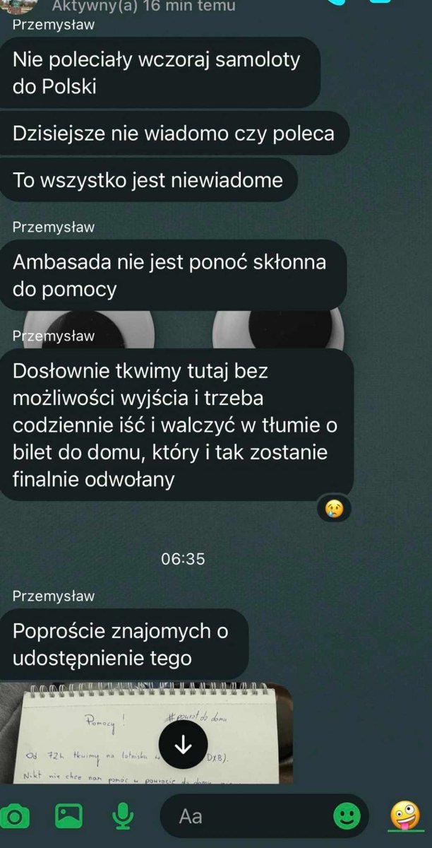 Polacy uwięzieni na lotnisku w Dubaju nie mają jak wrócić do domów. Po ogromnej powodzi wszędzie panuje chaos, a niektórym kończą się już środki do życia. Spać nie mają gdzie, wrócić nie mogą, sytuacja jest tragiczna, a ambasada - według relacji - ma wszystkich głęboko gdzieś.…