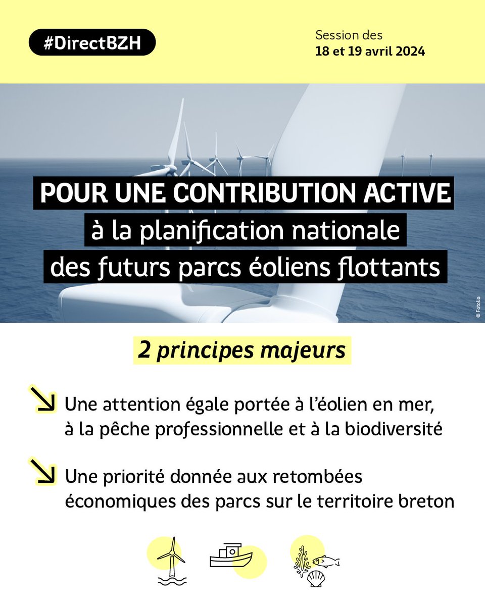 #DirectBZH | La transition énergétique en #Bretagne s'appuie sur les énergies marines renouvelables (#EMR). Nous présentons nos priorités pour l'implantation de futurs parcs éoliens flottants.