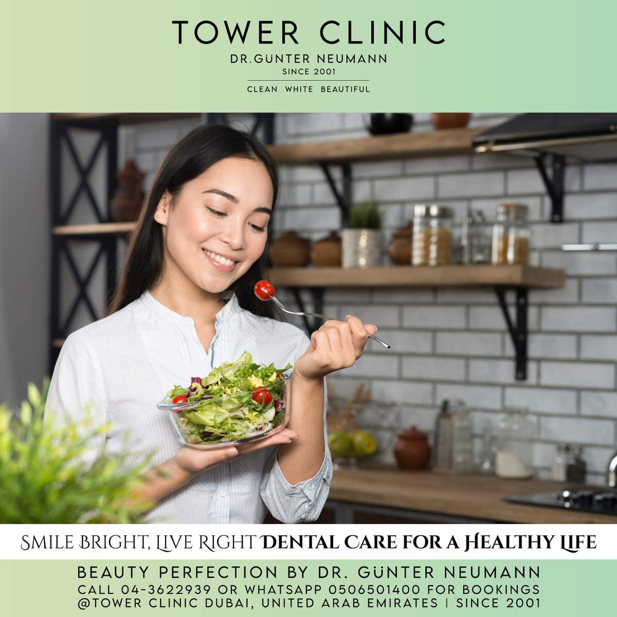 Smile Bright, Live Right : Dental Care for a Healthy Life! 💪🏻✨
Please call 04-3622939 or WhatsAPP 0506501400 for bookings.
#Dubai #Dental #Dentist #Teeth #Clinic #TowerClinic #DubaiDentist #DubaiClinic #DentalHealth #OralCare #DentistVisit #DentalCheckup #OralHygiene