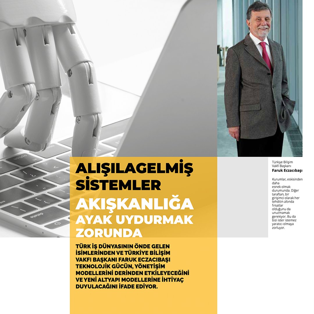 Türkiye Bilişim Vakfı Başkanı Faruk Eczacıbaşı, Pusula Dergisinin 82. sayısında Türkiye’nin ikinci yüzyılında teknolojik gelişmelerle birlikte yeni altyapı modellerine ve yönetişimde esnekliğe ihtiyaç duyulacağını paylaştı: ode.com.tr/_upload/magazi… #ODEYalıtım #PusulaDergisi