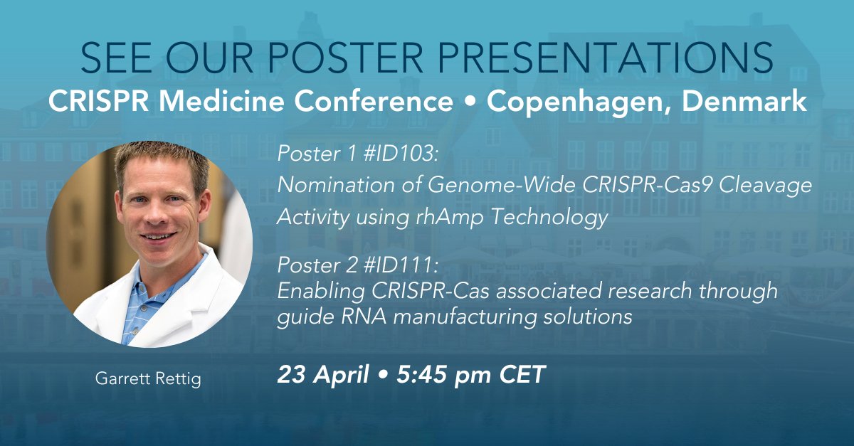 📣 Calling all #CRISPR Medicine Conference attendees! 📣 Make sure to seize the opportunity to see TWO poster presentations by IDT's Garrett Rettig! See you there: idtb.io/zjz4p1 #CRISPRtechnology #CRISPRsolutions #CRISPRMED24 @CrisprMedicine