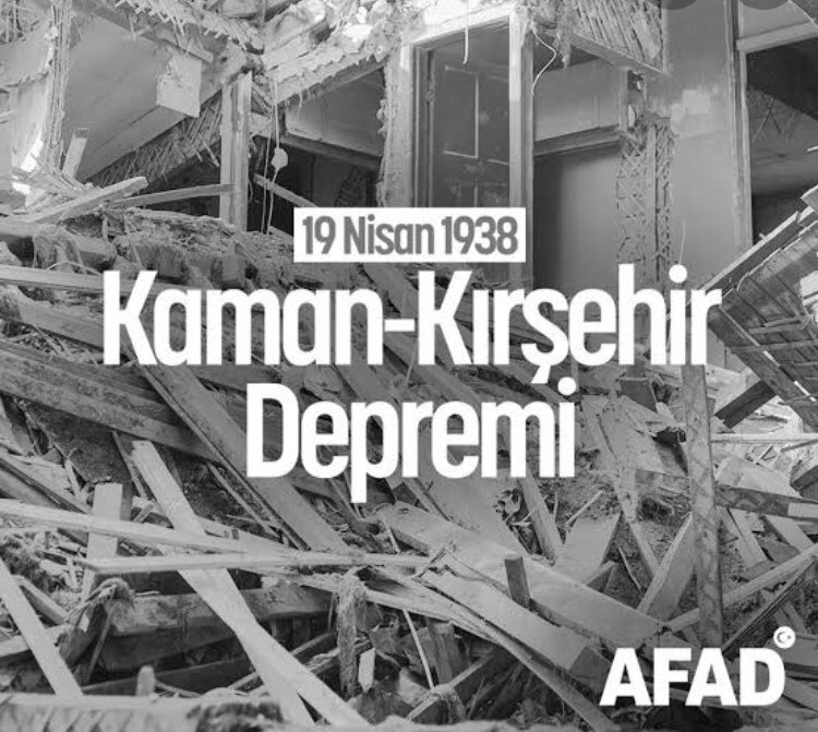📌 #TARİHTEBUGÜN 19.04.1938’de Kaman’ da (Kırşehir) meydana gelen Ms 6.6 büyüklüğündeki depremde 149 kişi hayatını kaybetmiş, 3860 binada hasar meydana gelmiştir. Depremde hayatını kaybedenlere Allah’tan rahmet diliyoruz.