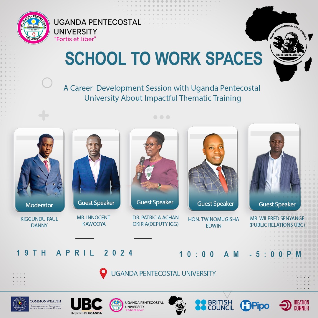 Happening today: @HiPipo CEO, @KawooyaInnocent is the guest speaker at a career development session at @UPU_Uganda, Fort Portal, focusing on Impactful Thematic Training by @TigAfrika.