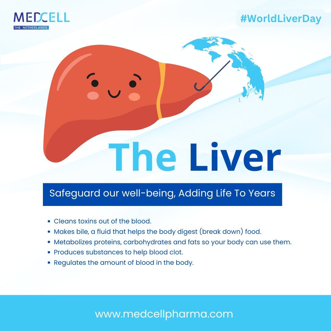 Here's to the liver, the superhero that keeps our bodies in check!

Keep your liver healthy and disease-free 💪🏼💥

#worldliverday2024 #medcellpharma #addinglifetoyears
