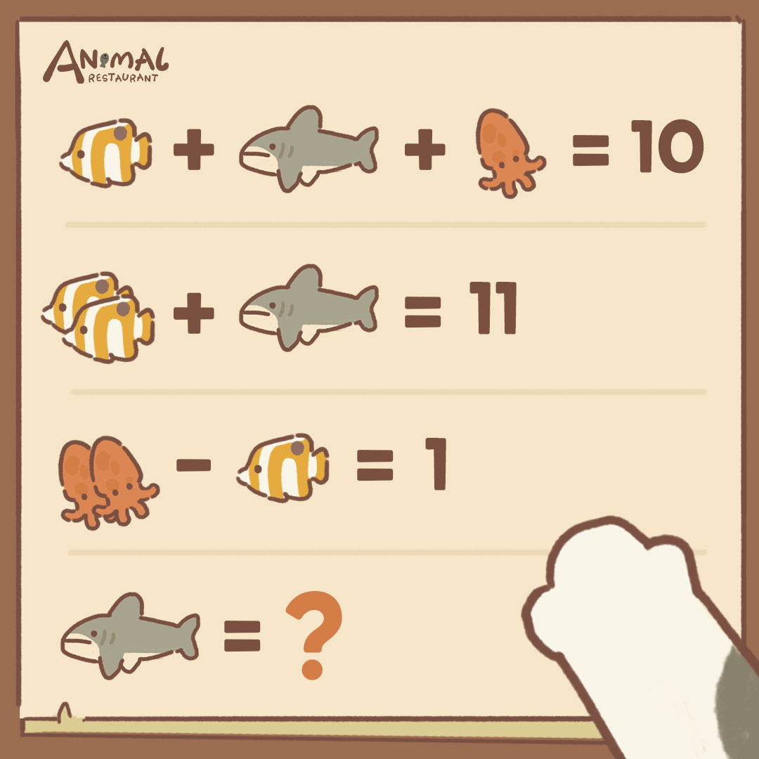 🎮Game Time🎮 The first math quiz for 2024.😆 Can't be easier than this. #animalrestaurant #game #cat