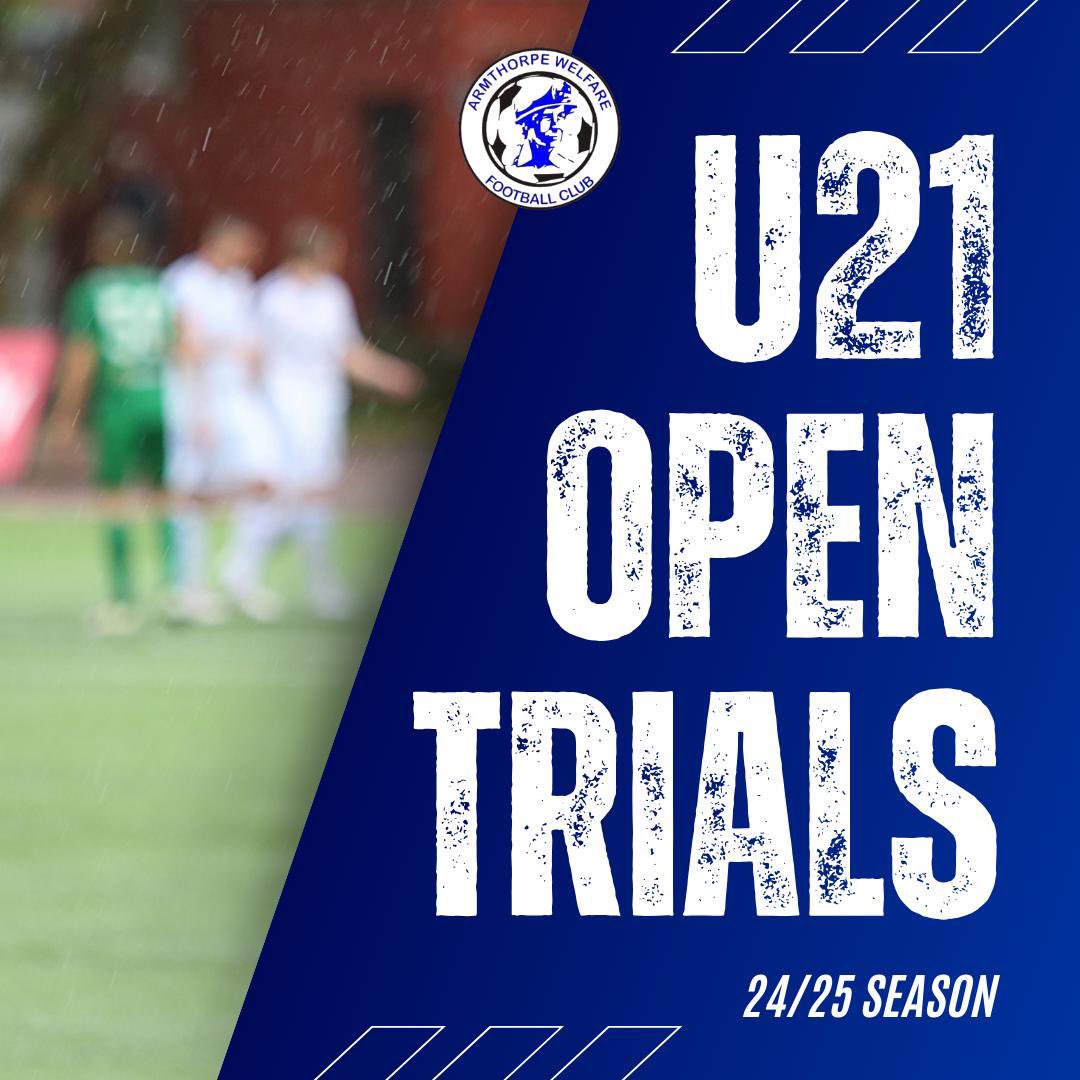Are you aged 18-21 and looking for an opportunity to join a NEW football club? 🤩

Armthorpe Welfare FC are excited to be hosting our first ever U21s Open Trials for our new under 21s team for this coming season: