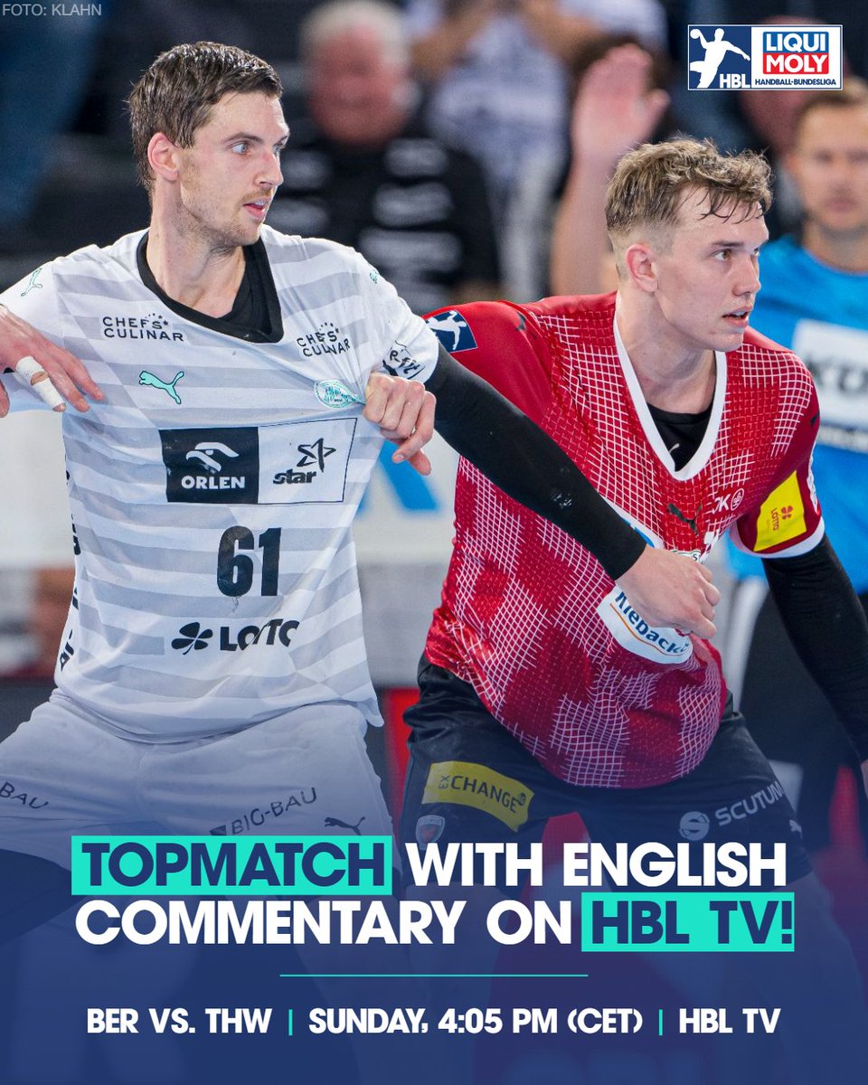 There are no TV rights in your country, but you want to watch the top game between Füchse Berlin and THW Kiel 🤔❓ No problem, you can watch all games on HBL TV 🥳😎 English commentary by <a href="/PaulBray9/">Paul Bray</a> 🎤 hbl-tv.com/de