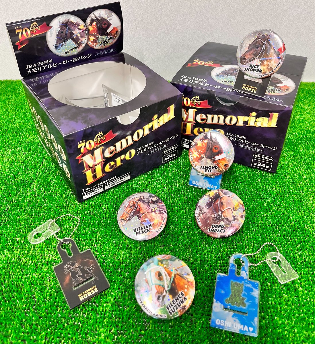 JRA70周年 メモリアルヒーロー缶バッジ 1ボックス 全24種セット ✨新商品情報✨ 『JRA70周年メモリアルヒーロー缶バッジ』(全24種)が