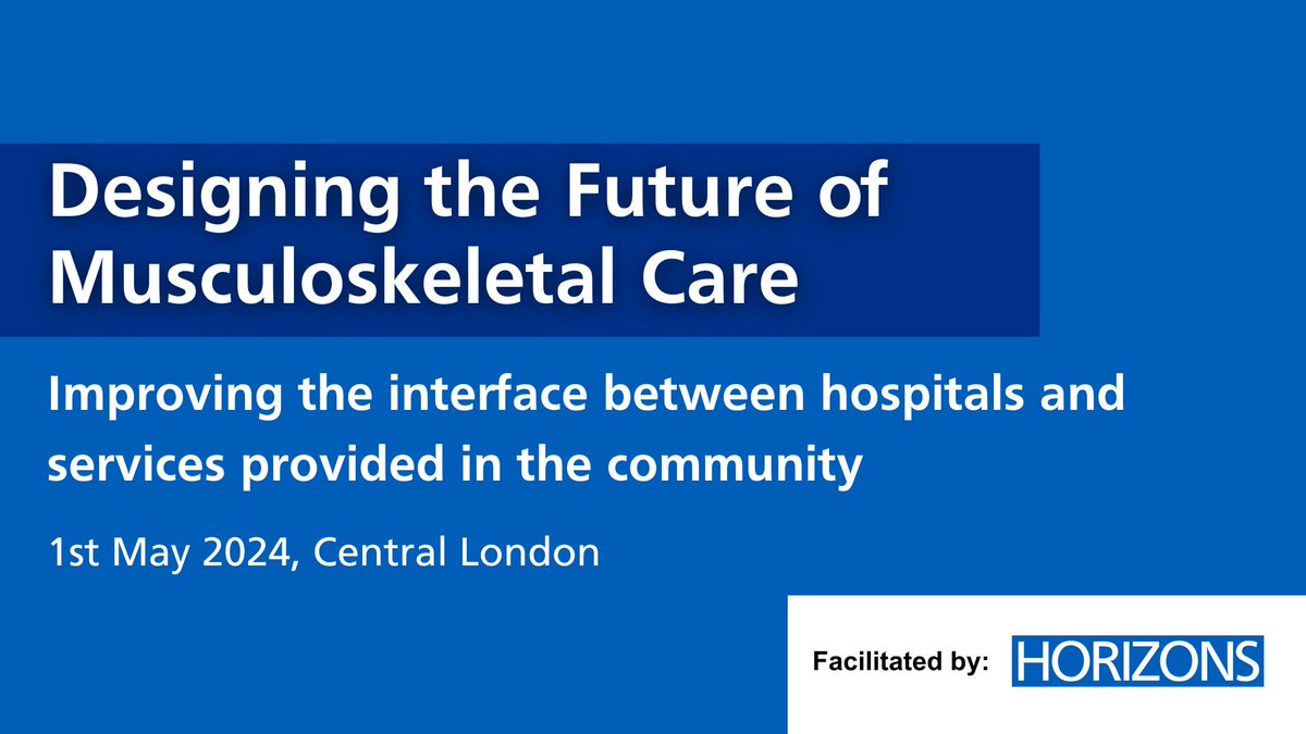 Join us to help shape the future of MSK care on 1 May 2024 in London. The day will be focused on improving the interface between MSK services provided in hospitals and those provided in the community. Find out more and register by 25 April 👉 bit.ly/MSKInterfaceEv…